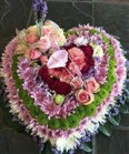 Personalized funeral flowers - multicoloured heart wreath from a Cape Town florist